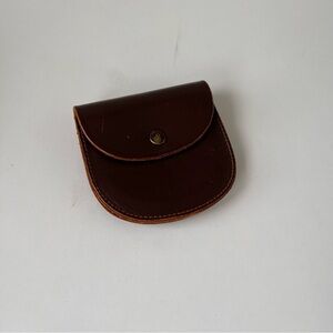 Vintage Brownie Hard Leather Coin Purse for Belt